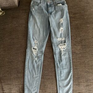 Levi's Blue Skinny Jeans Distressed Style